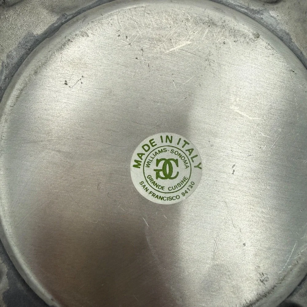 Vintage Italian Pewter Williams Sonoma Fruit Wine Bottle Coaster Grande Cuisine